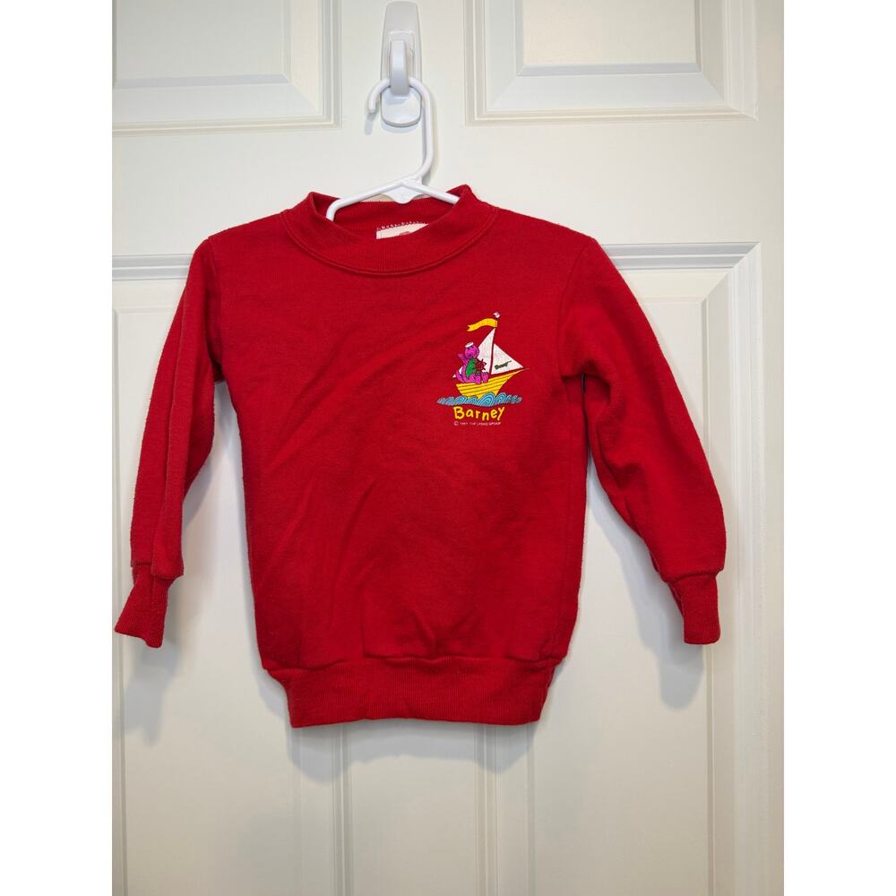Vintage 1993 Barney Sailor Red Sweatshirt Size 3T made in USA